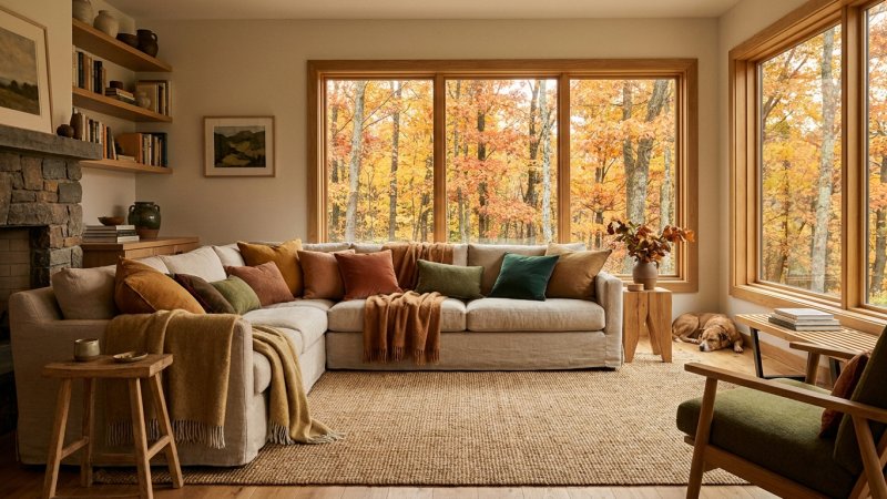 Wohntrends Herbst 2025: Farben, Licht und Textilien für gemütliche Räume