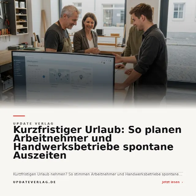 Share-Card fuer Kurzfristiger Urlaub: So planen Arbeitnehmer und Handwerksbetriebe spontane Auszeiten